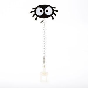 Portable Spider Pattern Cat Playing Rod for Indoor Entertainment Black